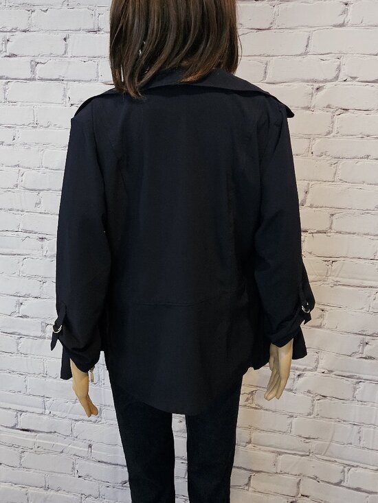 CLEO - Navy zipper front lightweight jacket - Picture 10 of 11